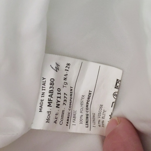 ⚜️Mi.Mi.Sol⚜️luxury brand girls white scuba dress🤍size 12🤍 - Picture 7 of 9